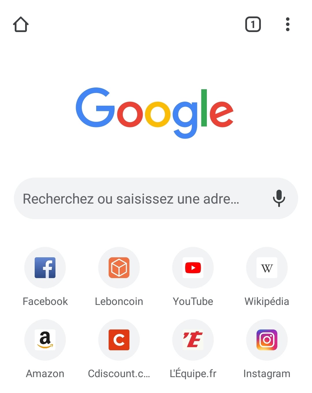 Capture d'écran de l'application Chrome