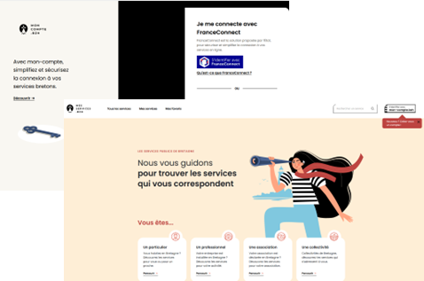 Screenshot of the Région Bretagne service portal