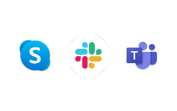 Miniature logo Skype Slack et Teams