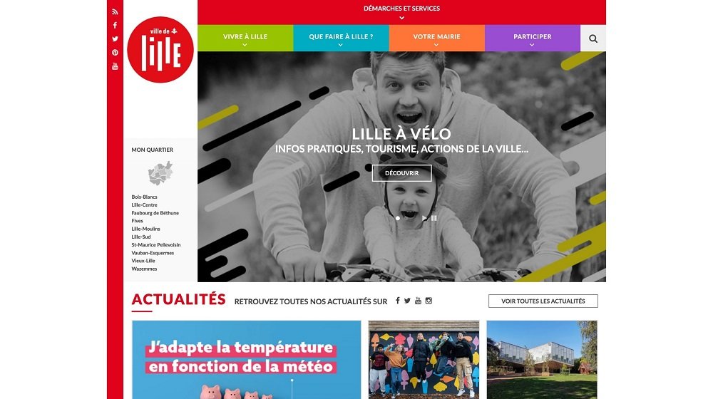 Page d'accueil du site de la ville de Lille