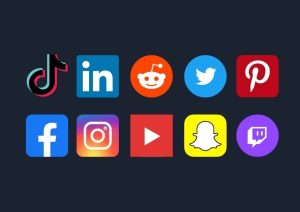 Tiktok-linkedin-reddit-twitter-pinterest-facebook-instagram-youtube-snapchat-twitch logo