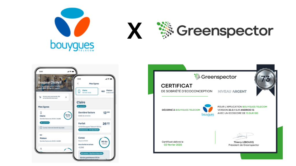Application Bouygues Telcom obtient le certificat niveau Argent de Greenspector