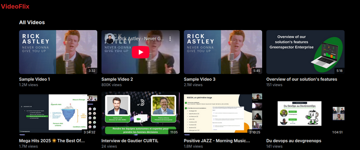 Interface videoFlix