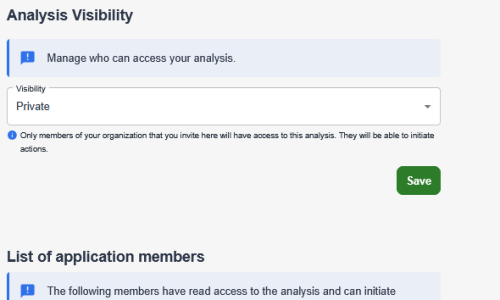 Manage the visibility of your Analysis and share data with your colleagues